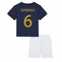 Koszulka piłkarska Francja Matteo Guendouzi #6 Strój Domowy dla dzieci MŚ 2022 tanio Krótki Rękaw (+ Krótkie spodenki)